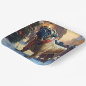 Bullmastiff Kerstfeest Seizoen Papieren Bordje (Gebogen)