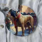 Bullmastiff Kerstfeest Seizoen Ronde Button 6,0 Cm (In situ)