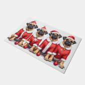 Bullmastiff Kerstjurk Kerstman Hoed Deurmat (Schuin)