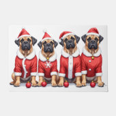 Bullmastiff Kerstjurk Kerstman Hoed Deurmat (Voorkant)