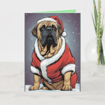 Bullmastiff kerstkaart
