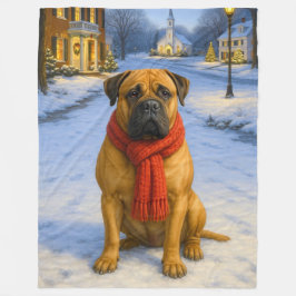 Bullmastiff Kerstkaart Fleece Deken