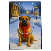 Bullmastiff Kerstkaart Medium Cadeauzakje (Achterkant)