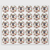 Bullmastiff Kerstkrans feestelijke pup Cadeaupapier (Vlak)