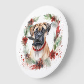 Bullmastiff Kerstkrans feestelijke pup Grote Klok (Hoek)