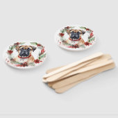 Bullmastiff Kerstkrans feestelijke pup Handwaaier (Niet-gemonteerd)