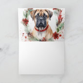 Bullmastiff Kerstkrans feestelijke pup Kaart (Binnen)