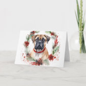 Bullmastiff Kerstkrans feestelijke pup Kaart (Voorkant)