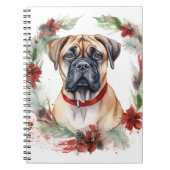 Bullmastiff Kerstkrans feestelijke pup Notitieboek (Voorkant)