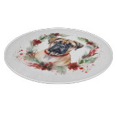 Bullmastiff Kerstkrans feestelijke pup Snijplank (Hoek)