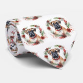 Bullmastiff Kerstkrans Festieve Pup Stropdas (Opgerold)