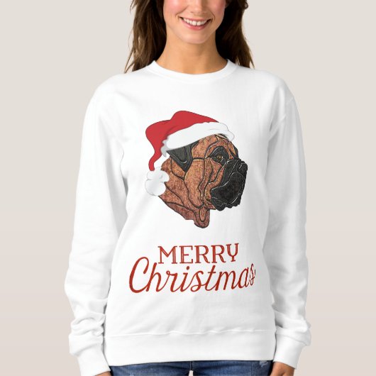 Bullmastiff kerstshirt trui (Voorkant)
