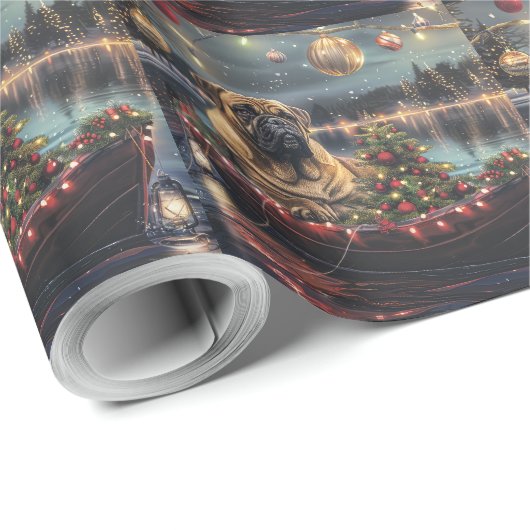 Bullmastiff kerstvakantie cadeaupapier (Rol Hoek)