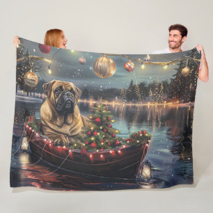 Bullmastiff kerstvakantie fleece deken