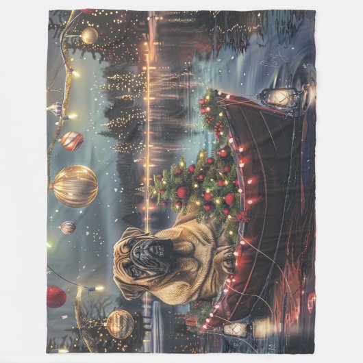 Bullmastiff kerstvakantie fleece deken (Voorkant)