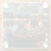 Bullmastiff kerstvakantie glazen onderzetter (Achterkant)