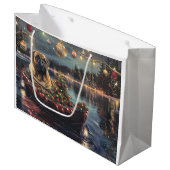 Bullmastiff kerstvakantie groot cadeauzakje (Voorkant Gekanteld)