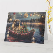 Bullmastiff kerstvakantie kaart (Gele Bloem)