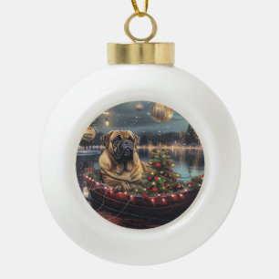 Bullmastiff kerstvakantie keramische bal ornament