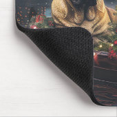 Bullmastiff kerstvakantie muismat (Hoek)