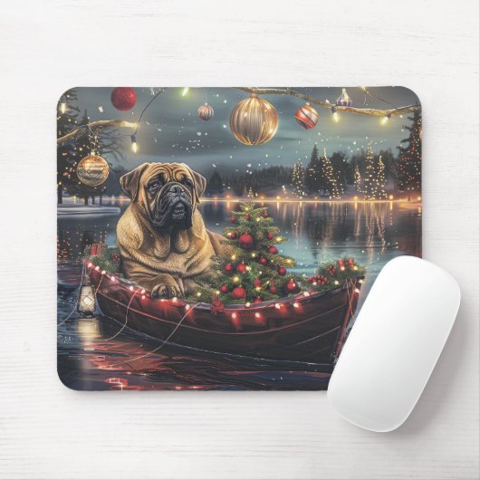 Bullmastiff kerstvakantie muismat (Met muis)