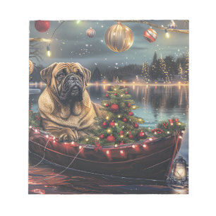 Bullmastiff kerstvakantie notitieblok