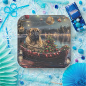 Bullmastiff kerstvakantie papieren bordje (Feest)