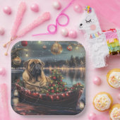 Bullmastiff kerstvakantie papieren bordje (Feest)