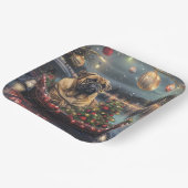 Bullmastiff kerstvakantie papieren bordje (Gebogen)