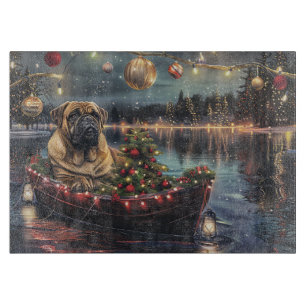 Bullmastiff kerstvakantie snijplank
