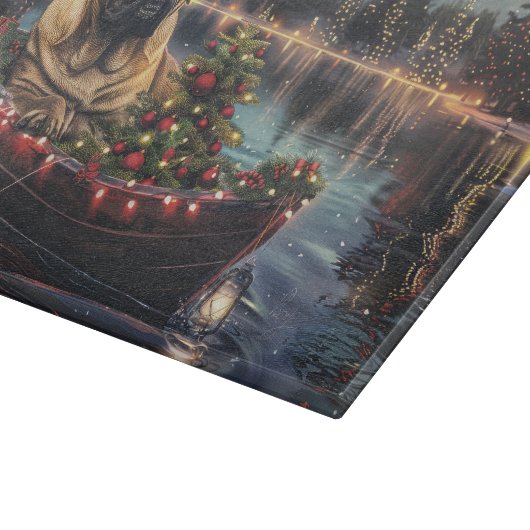 Bullmastiff kerstvakantie snijplank (Hoek)