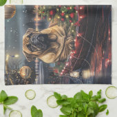 Bullmastiff kerstvakantie theedoek (Gevouwen)