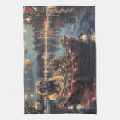 Bullmastiff kerstvakantie theedoek (Verticaal)