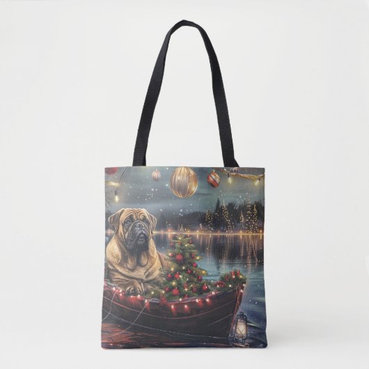 Bullmastiff kerstvakantie tote bag (Voorkant)