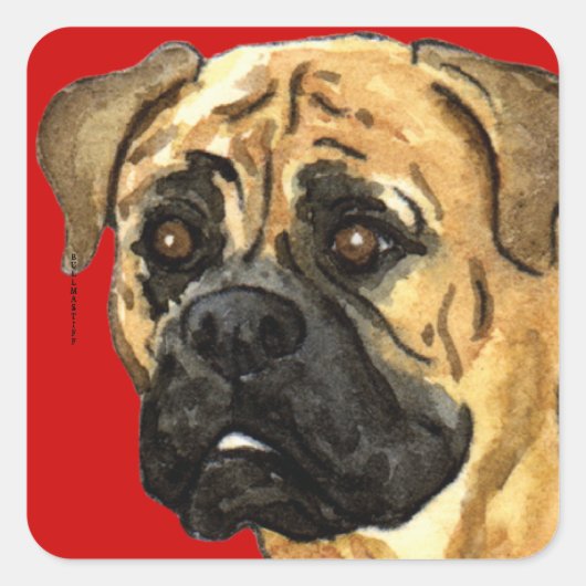 Bullmastiff-kleurenblok Vierkante Sticker (Voorkant)