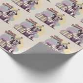 Bullmastiff kleurrijk vierkant cadeaupapier (Hoek)