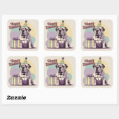 Bullmastiff kleurrijk vierkant vierkante sticker (Vel)