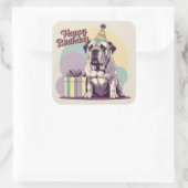 Bullmastiff kleurrijk vierkant vierkante sticker (Tas)