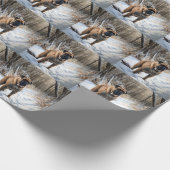 Bullmastiff laat het sneeuwen Kerstmis Cadeaupapier (Hoek)