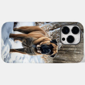 Bullmastiff laat het sneeuwen Kerstmis Case-Mate iPhone Case (Achterkant (horizontaal))