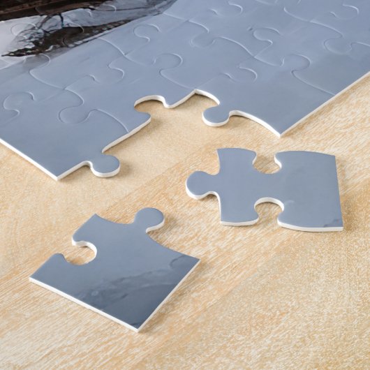 Bullmastiff laat het sneeuwen Kerstmis Legpuzzel (Zijkant)