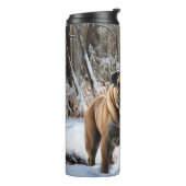 Bullmastiff laat het sneeuwen Kerstmis Thermosbeker (Gedraaid links)
