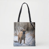 Bullmastiff laat het sneeuwen Kerstmis Tote Bag (Voorkant)