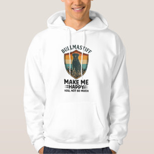 Bullmastiff Maak Me Gelukkig Hond Schild Retro Zon Hoodie