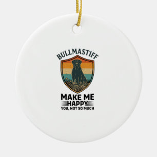 Bullmastiff Maak Me Gelukkig Hond Schild Retro Zon Keramisch Ornament