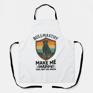 Bullmastiff Maak Me Gelukkig Hond Schild Retro Zon Schort