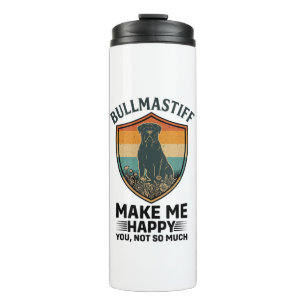 Bullmastiff Maak Me Gelukkig Hond Schild Retro Zon Thermosbeker