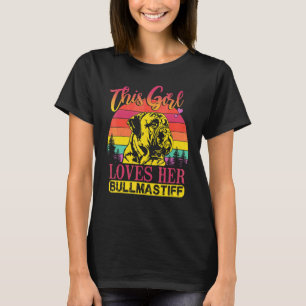 Bullmastiff Meisje Cool Vintage Retro Voor Hondenm T-shirt