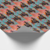 Bullmastiff met hart Rozen Valentijnsdag Cadeaupapier (Hoek)