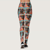 Bullmastiff met hart Rozen Valentijnsdag Leggings (Achterkant)